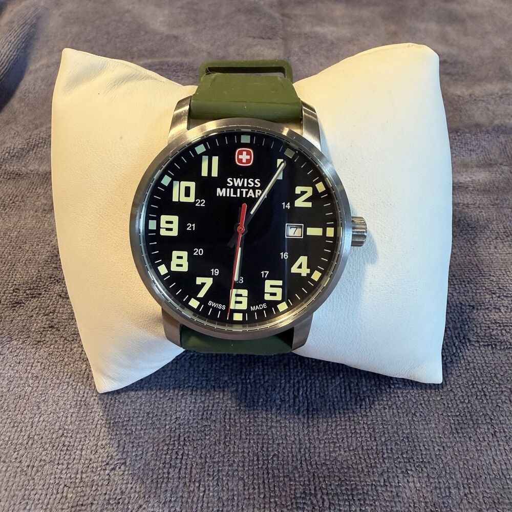 Swiss Military Avenue Quartz Black Dial Men's Watch Green Band